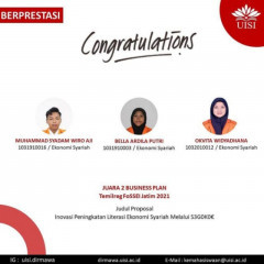 Ucapan selamat dari kemahasiswaan UISI kepada tim business plan Segokoe Ucapan selamat dari kemahasiswaan UISI kepada tim business plan Segokoe
