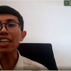 Arief Susanto saat proses diskusi seminar online berlangsung