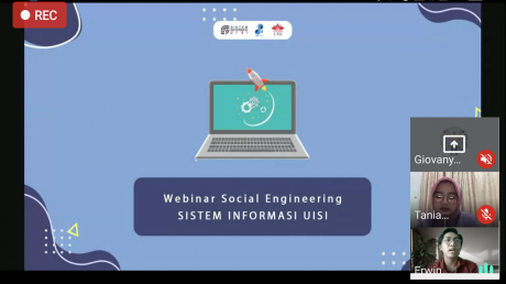 Pembukaan materi Webinar Social Engineering oleh Mahasiswa Sistem Informasi  UISI