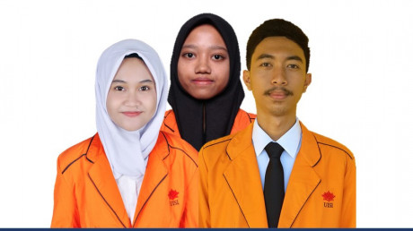 Tiga mahasiswa sebagai peneliti; Fitria Dwi Andriani, Janis Wardila Ningsih, dan Fathur Iqbal Hanafi