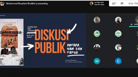 Suasana Diskusi Publik Antara HAM dan Papua (Foto: Tangkapan Layar) Suasana Diskusi Publik Antara HAM dan Papua (Foto: Tangkapan Layar)